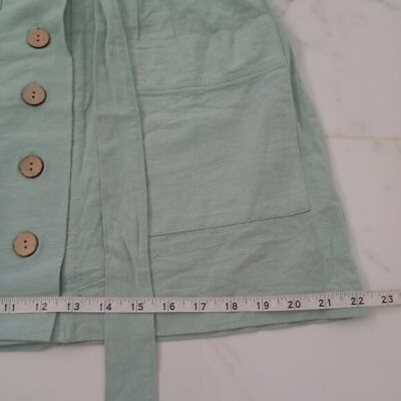 Hesperus Skirt Womens Light Green Cotton With Button Front Pockets Size L Casual - Picture 10 of 11